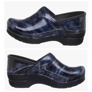Dansko Sz 38 WIDE Clogs Non-Slip Nursing Shoes special marble blue grey